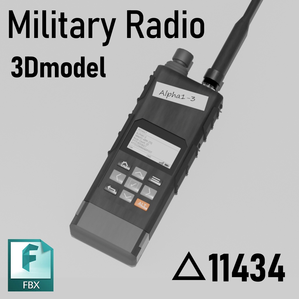 【3Dモデル】軍用無線機