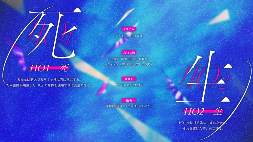 【CoCシナリオ】「ひとりはひとつじゃないから」SPLL:E195651