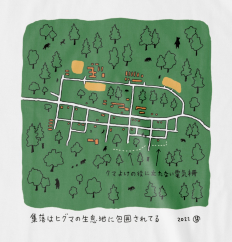 集落はヒグマの生息地に包囲されてる