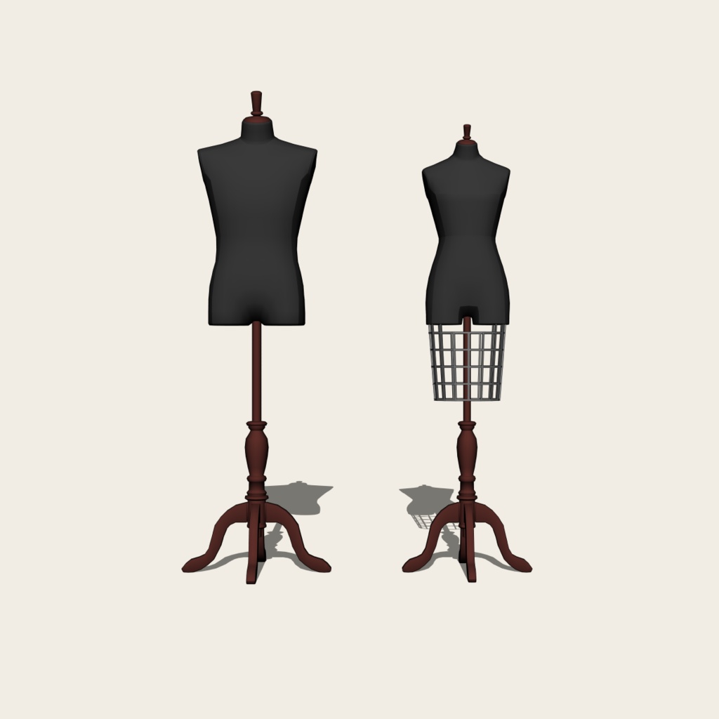 男女トルソーセット(Dress Form Set)|3D素材