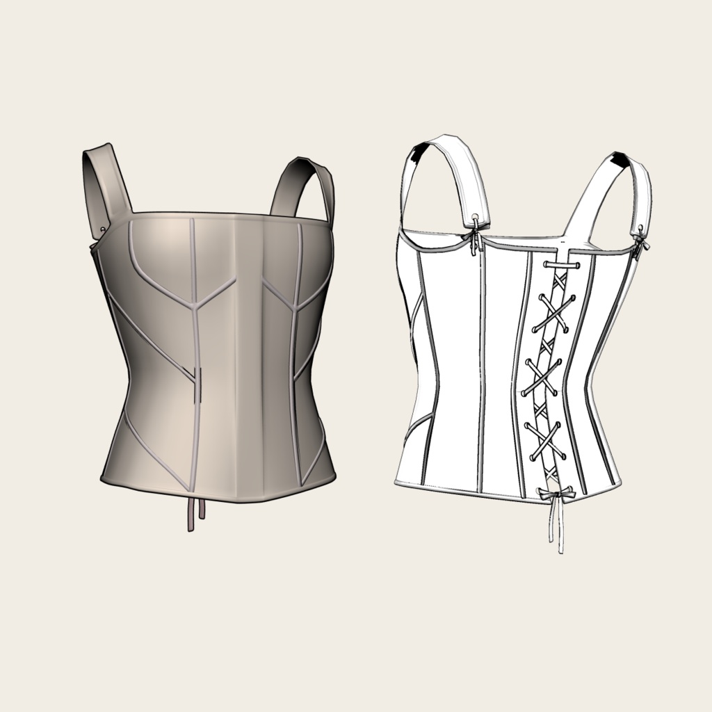 コルセットセット(Corset Set)|3D素材