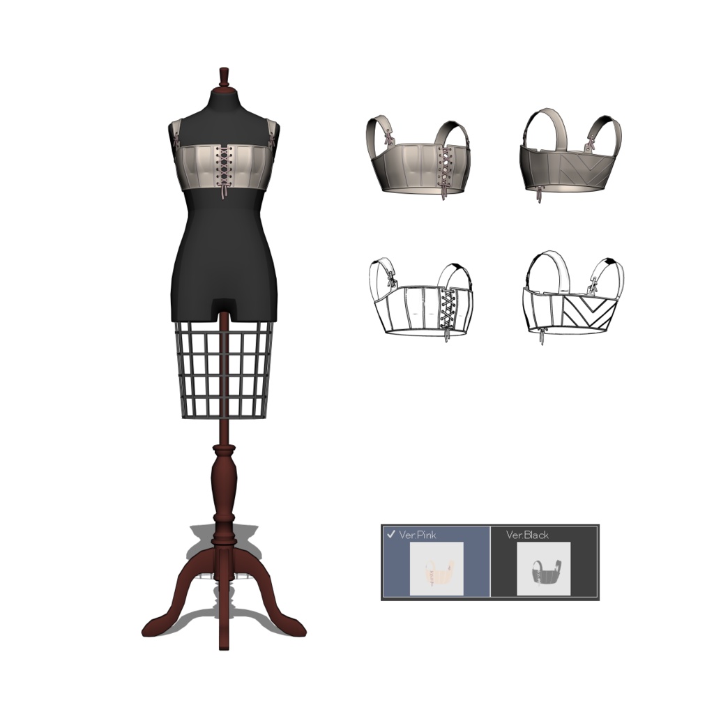 コルセットセット(Corset Set)|3D素材