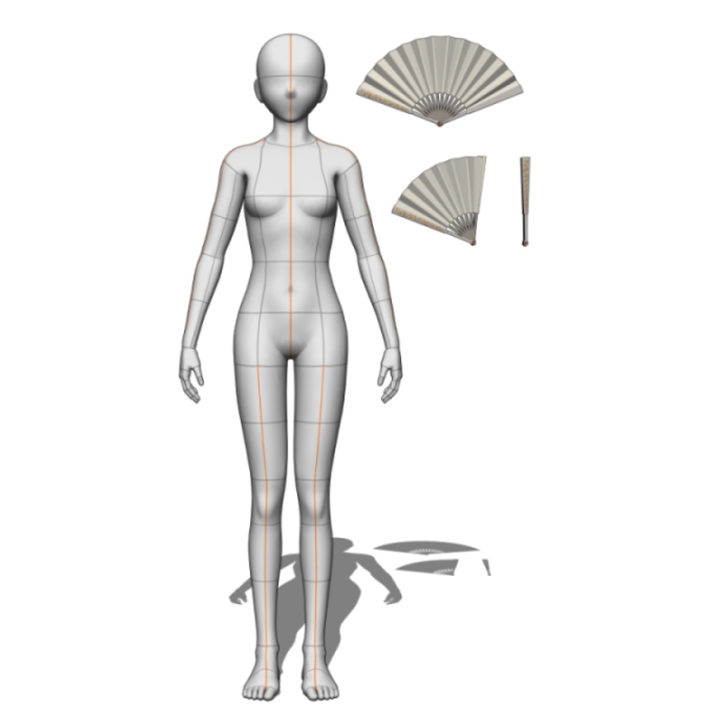 扇子セット(Regency Folding Fan Set)|3D素材