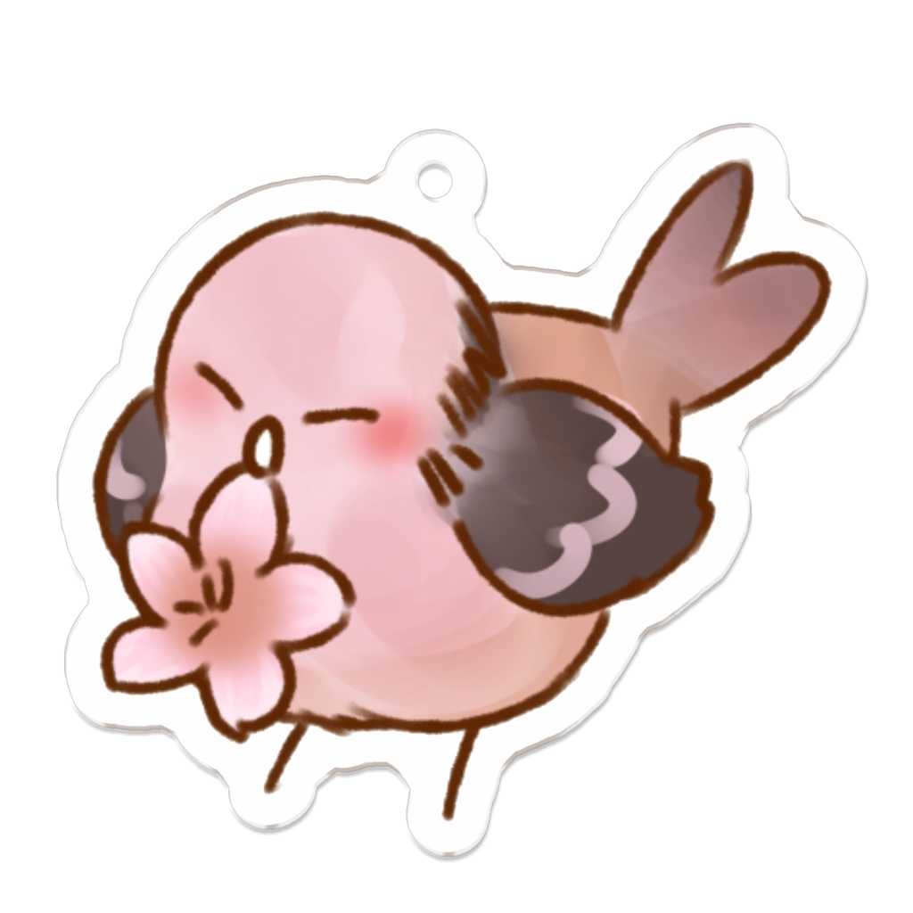 アクリルキーホルダー　さくらひわ