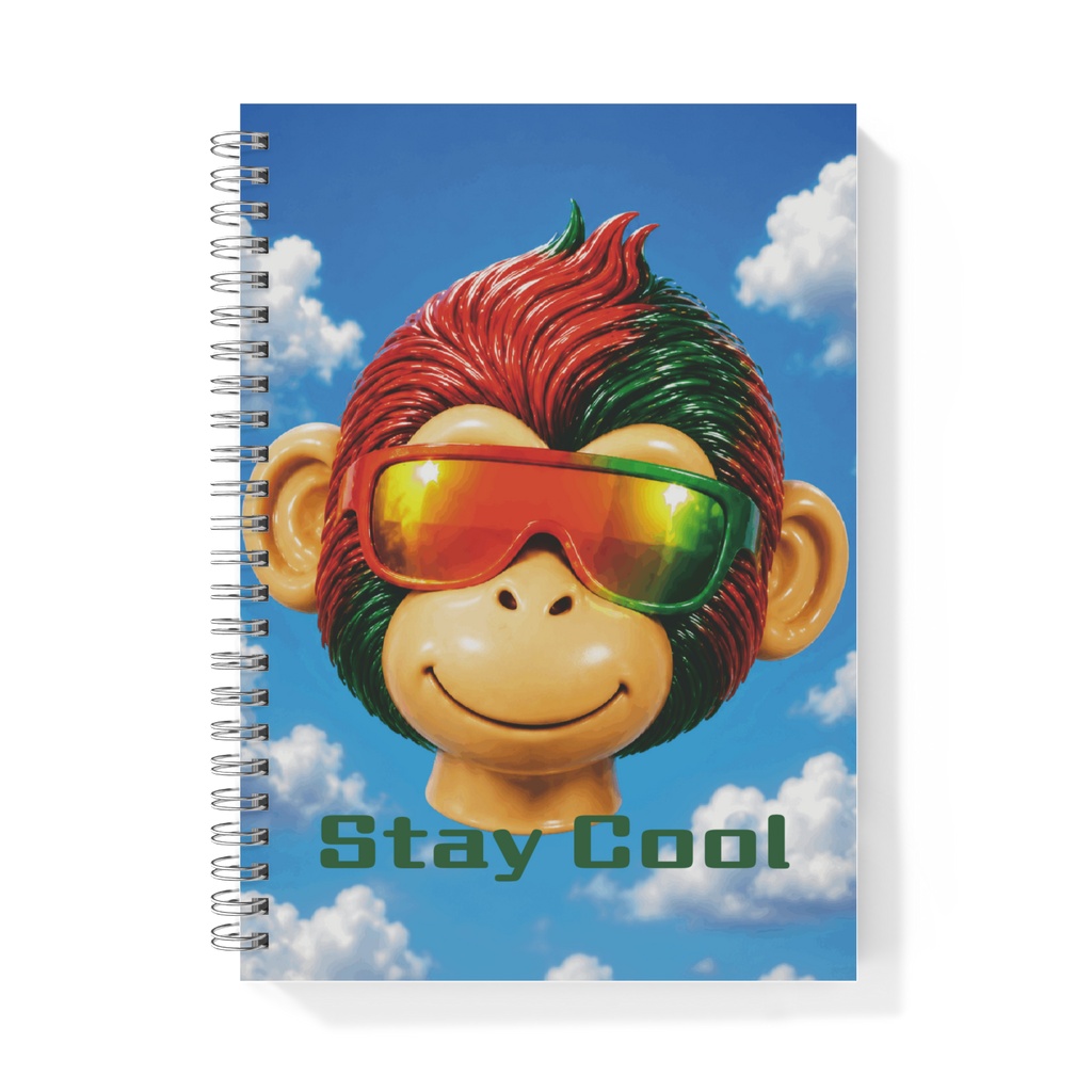 Stay Cool Monkey Notebook - Cute Smiling Monkey Journal with Sunglasses