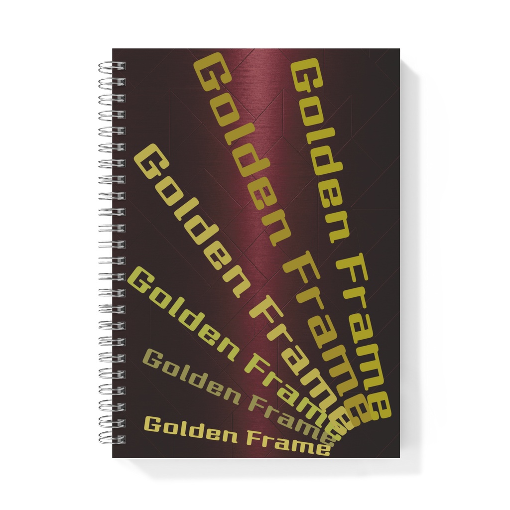 Golden Frame Sunburst Notebook | Modern Geometric Red & Gold Journal Cover