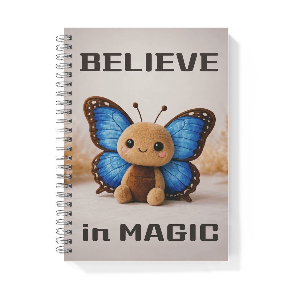 Cute Blue Butterfly Notebook - Kawaii Butterfly Journal for School, Notes & Sketches