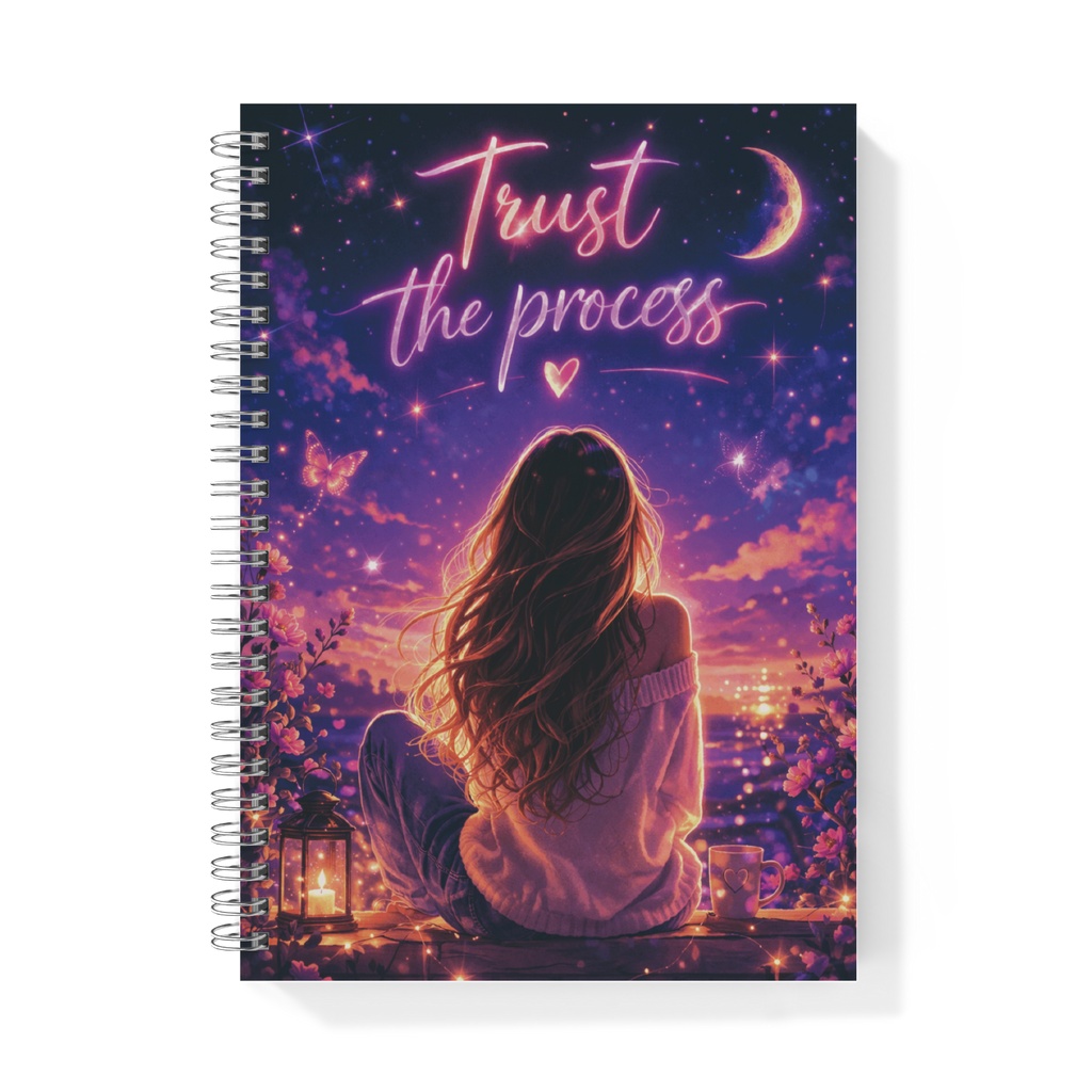 Trust the Process - Inspirational Moonlit Notebook | Dreamy Fantasy Journal