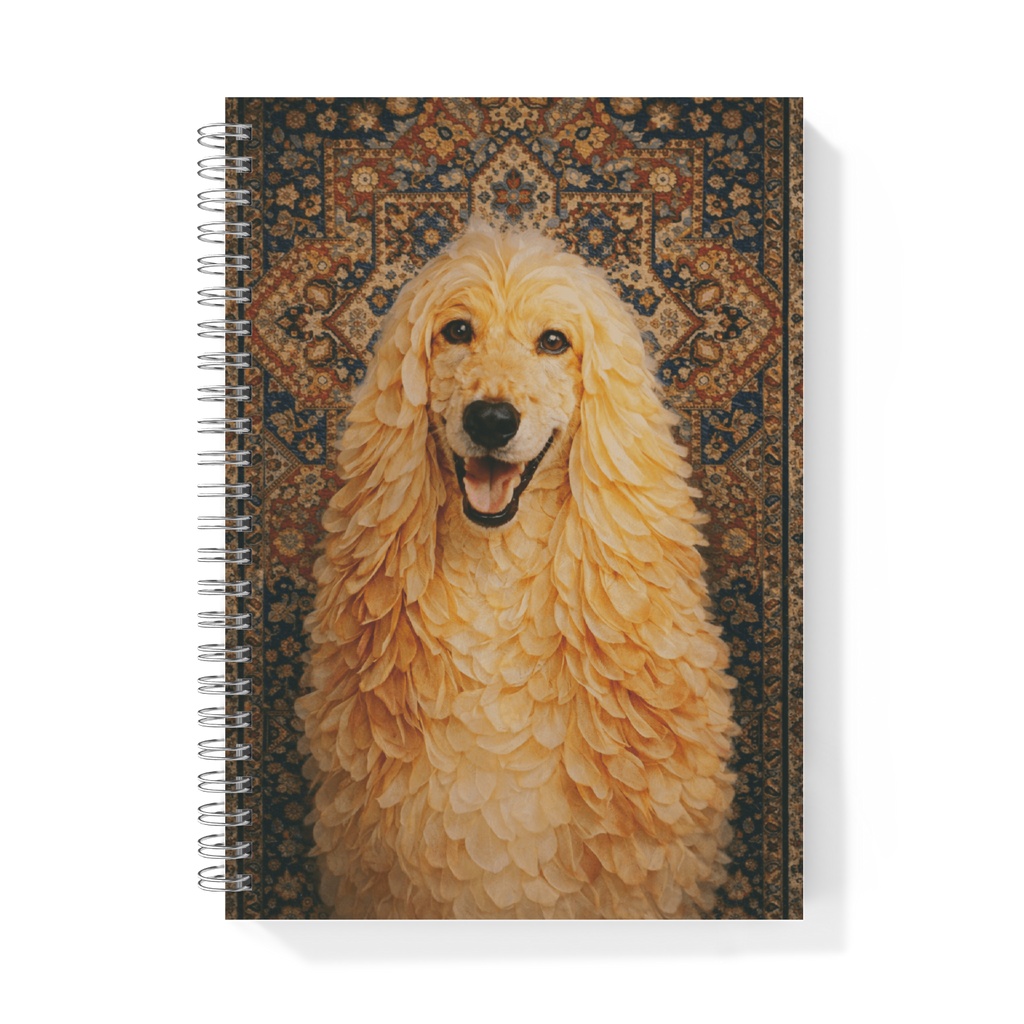 Almond - Golden Dog Persian Rug - Elegant Vintage Dog Art Notebook