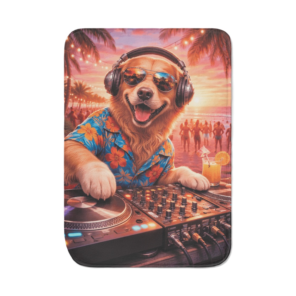 DJ Dog at Sunset - Colorful Music Lover Digital Art