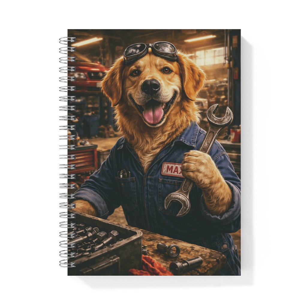 Happy Golden Retriever Mechanic Throw Blanket - Cute Dog Garage Decor