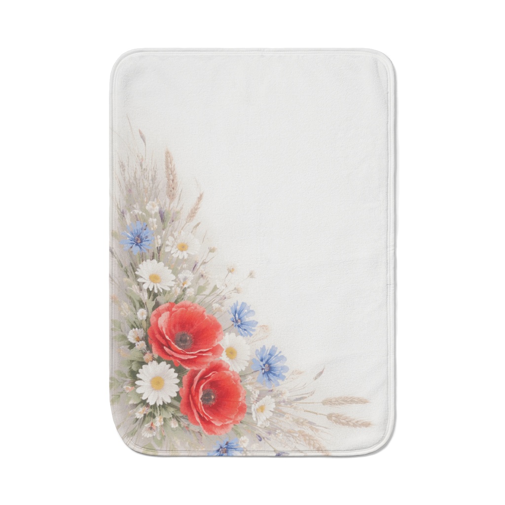 Wildflower Meadow Blanket | Poppy, Daisy & Cornflower Floral Throw 