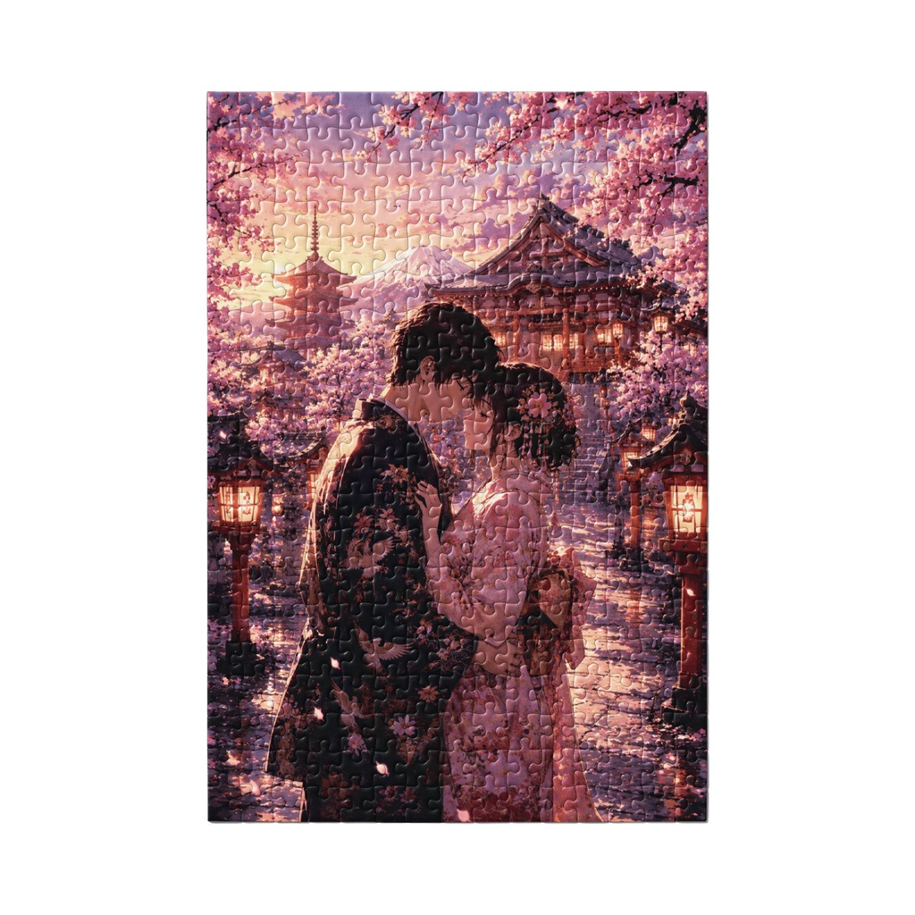 Romantic Japanese Spring - Anime Couple Under Cherry Blossoms
