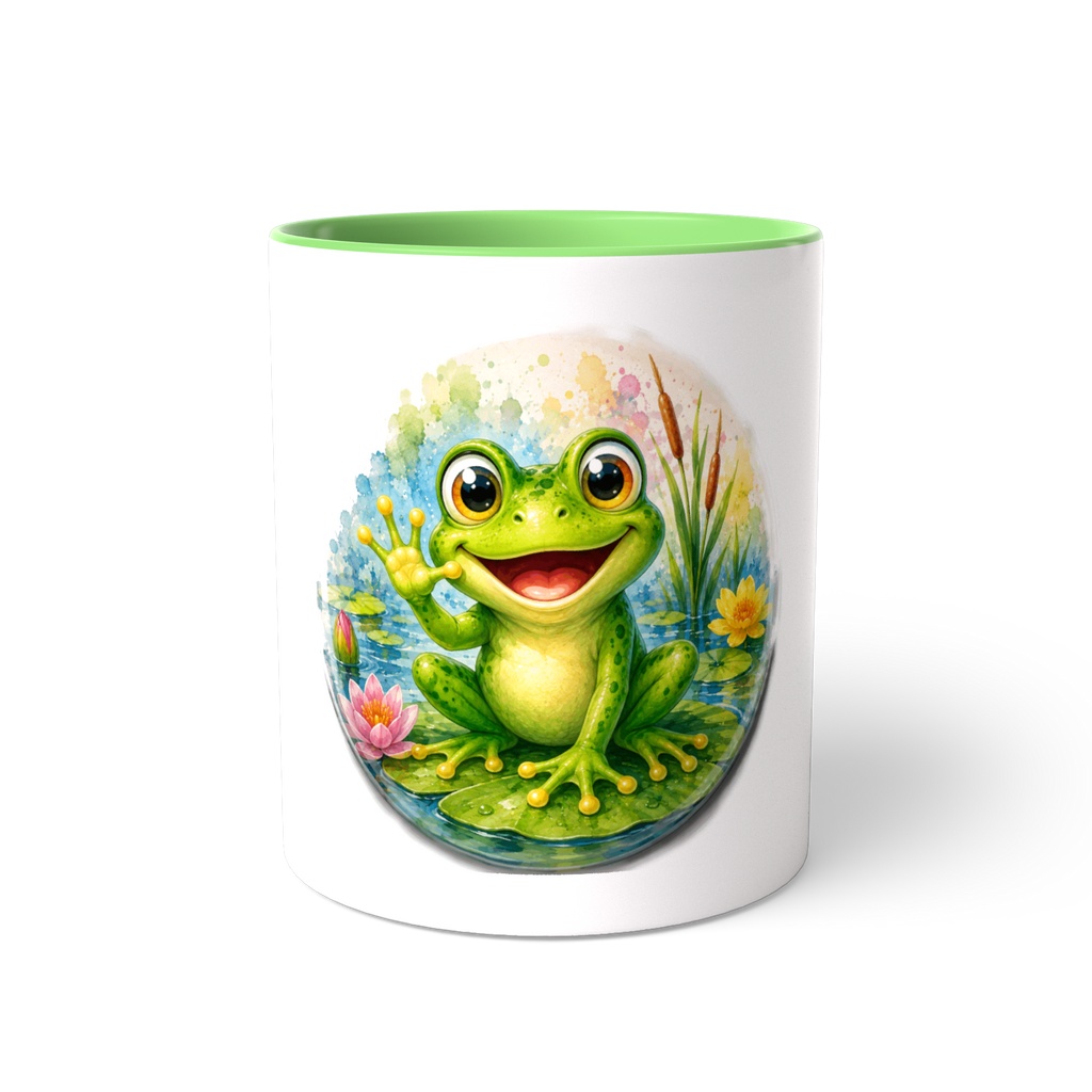 Cute Lover Frog Mug Design