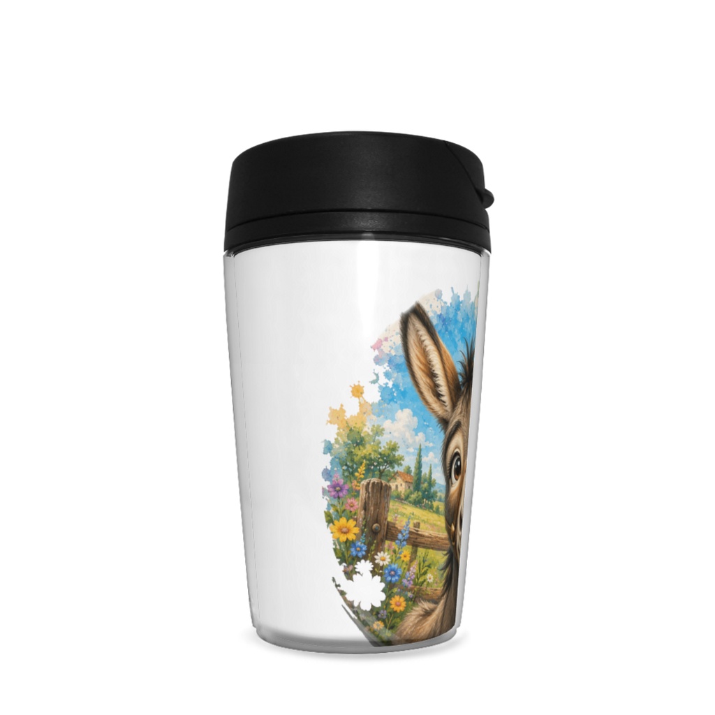 Cute Donkey in Tuscan Garden - Funny Animal Travel Thermos