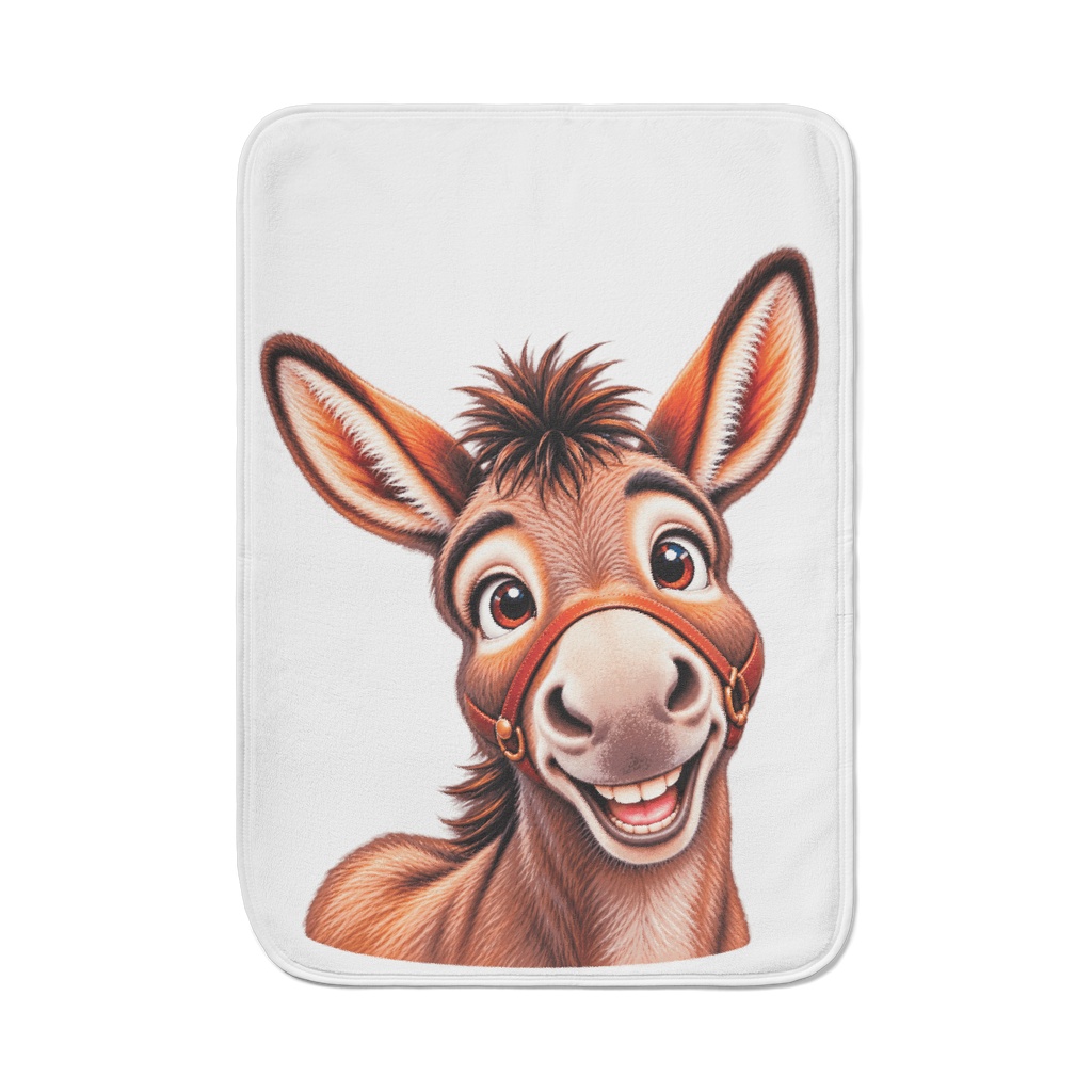 Funny Happy Donkey - Cute Farm Animal Blanket