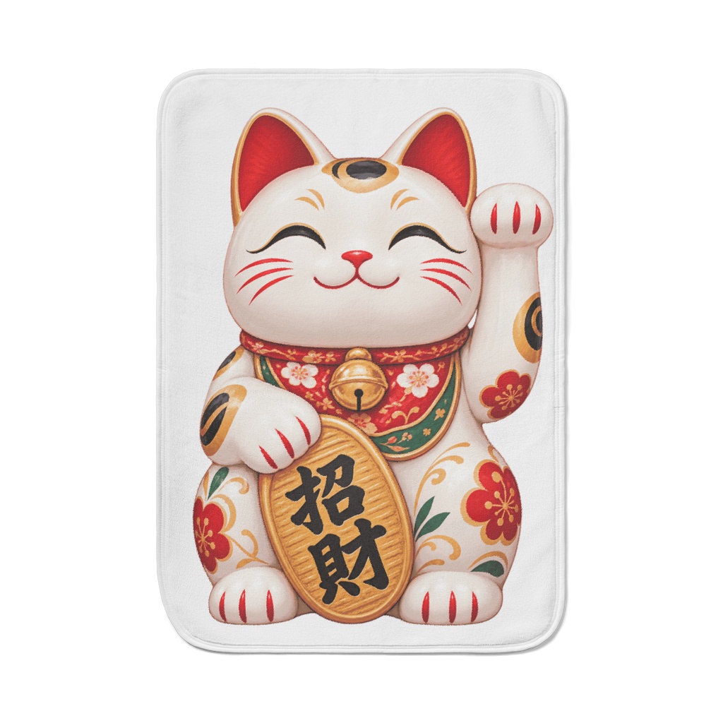 Fortune Cat with Gold Coin Lucky Maneki Neko Japanese 