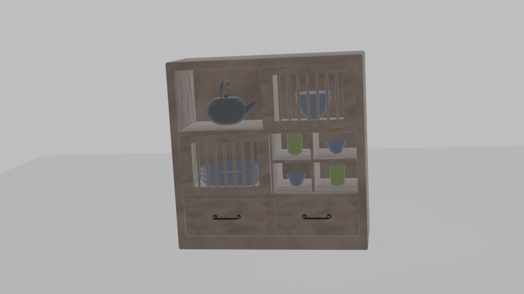 和風な木製食器収納棚