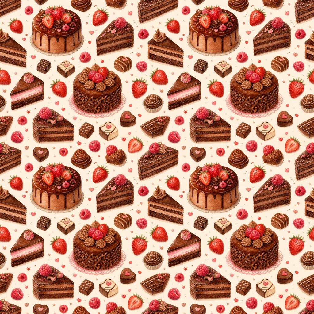 チョコレートケーキのシームレスデザイン