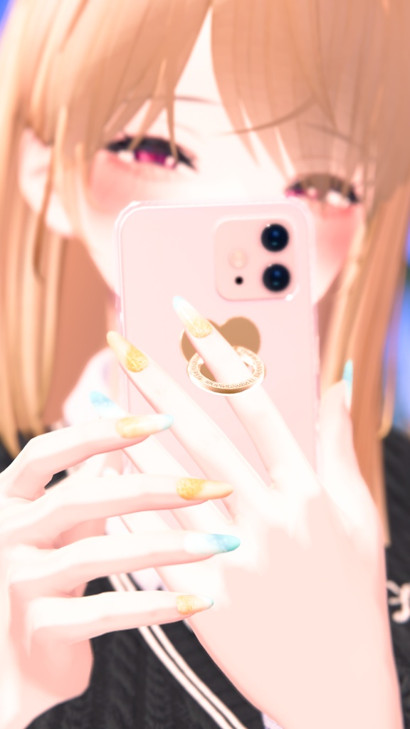 【19アバター対応】SeaSideOrangeNail【MA対応】