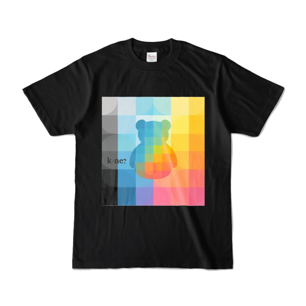 k.-ne?ブラックTシャツ(グラデくま)