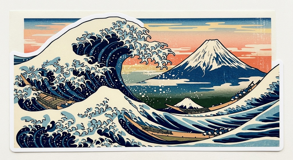浮世絵富士山　夜景