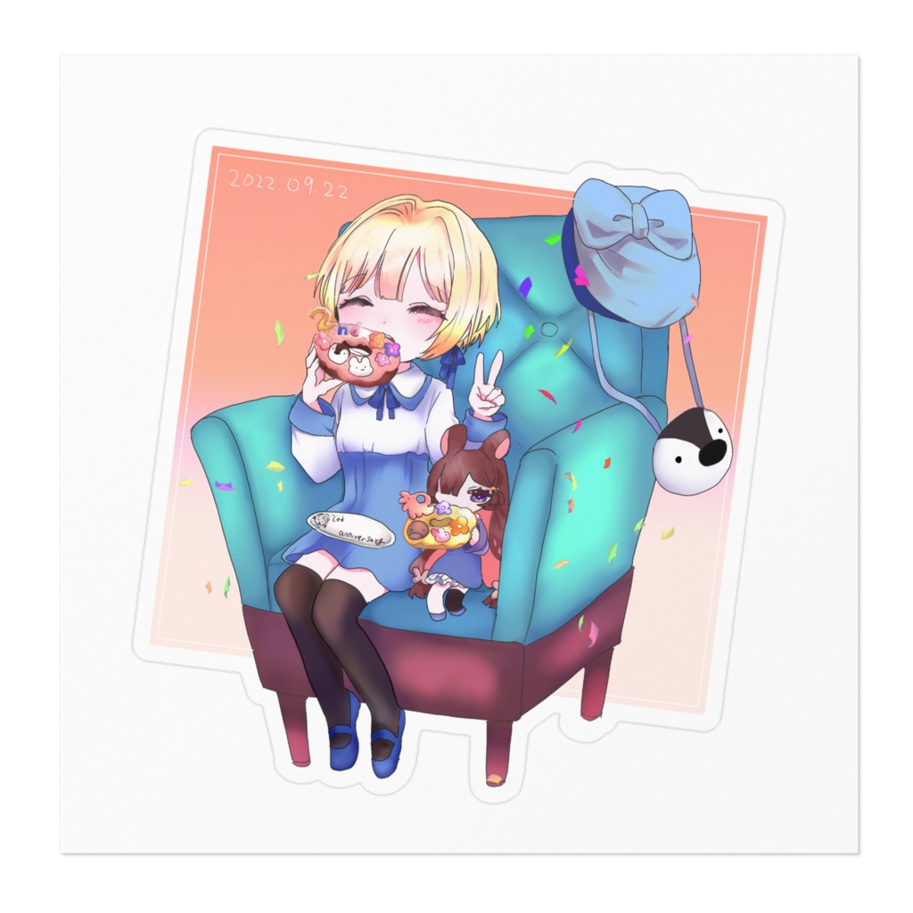 2周年りたらちゃんステッカー