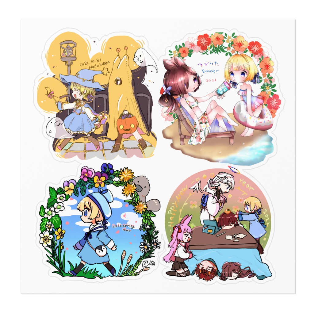 過去イラストてんこもりステッカー