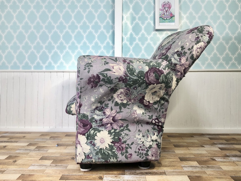 1/3(1/4)スケール ドール専用 一人用ソファDX 花柄①