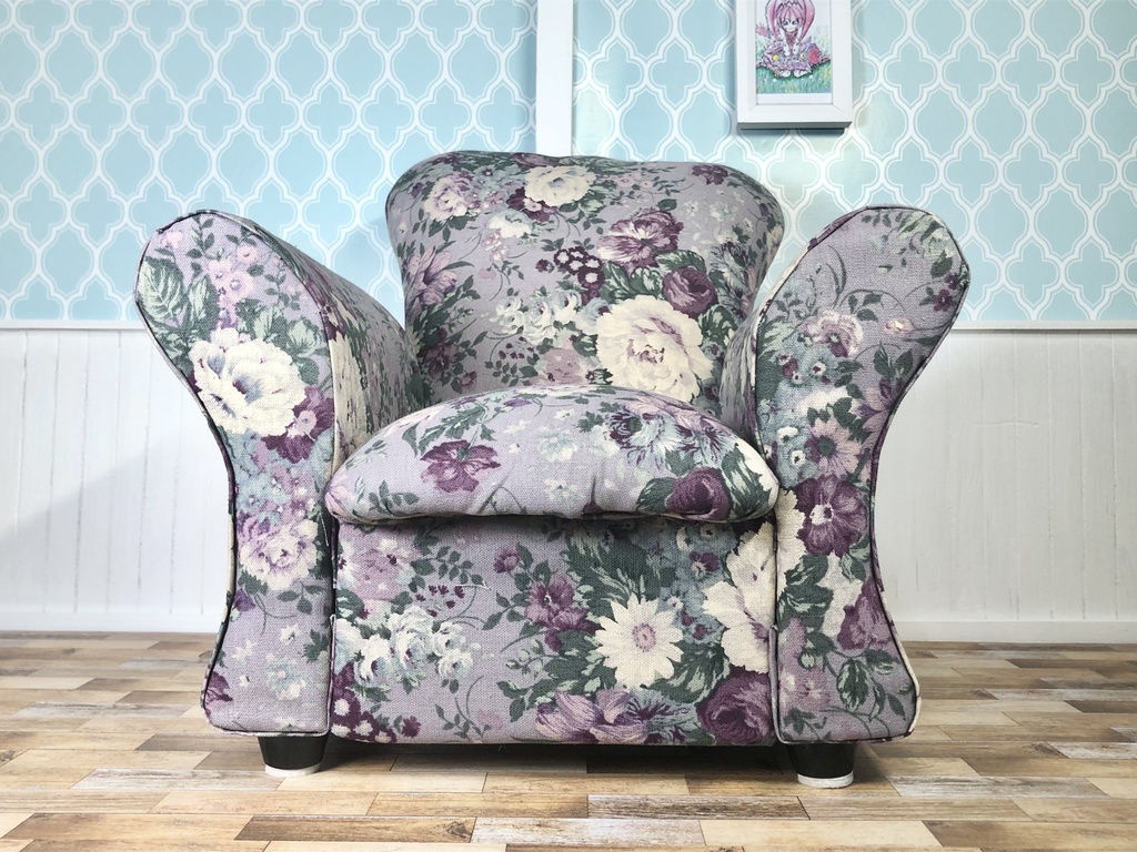 1/3(1/4)スケール ドール専用 一人用ソファDX 花柄①