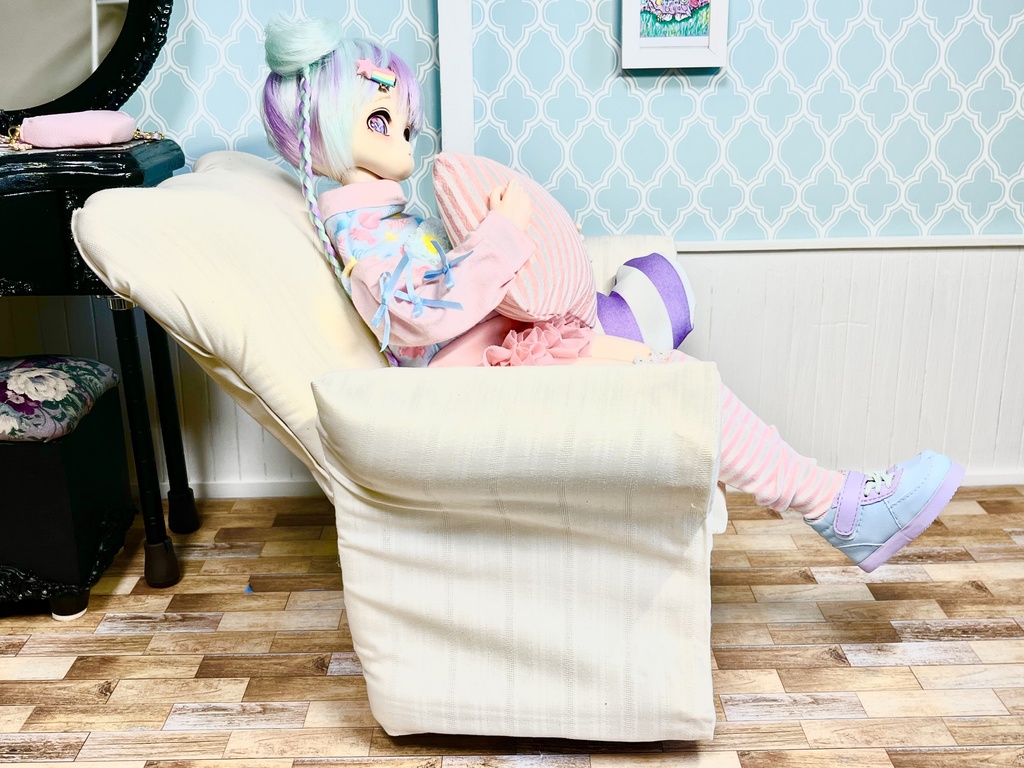 1/3(1/4)スケール ドール専用 一人用ソファDX ドビーホワイト