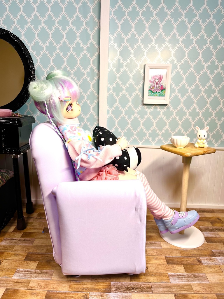 1/3(1/4)スケール ドール専用 一人用ソファ パープル