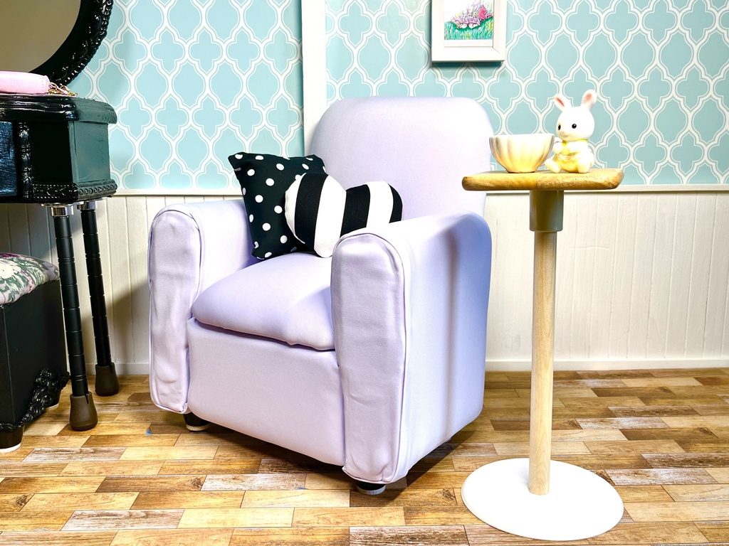 1/3(1/4)スケール ドール専用 一人用ソファ パープル