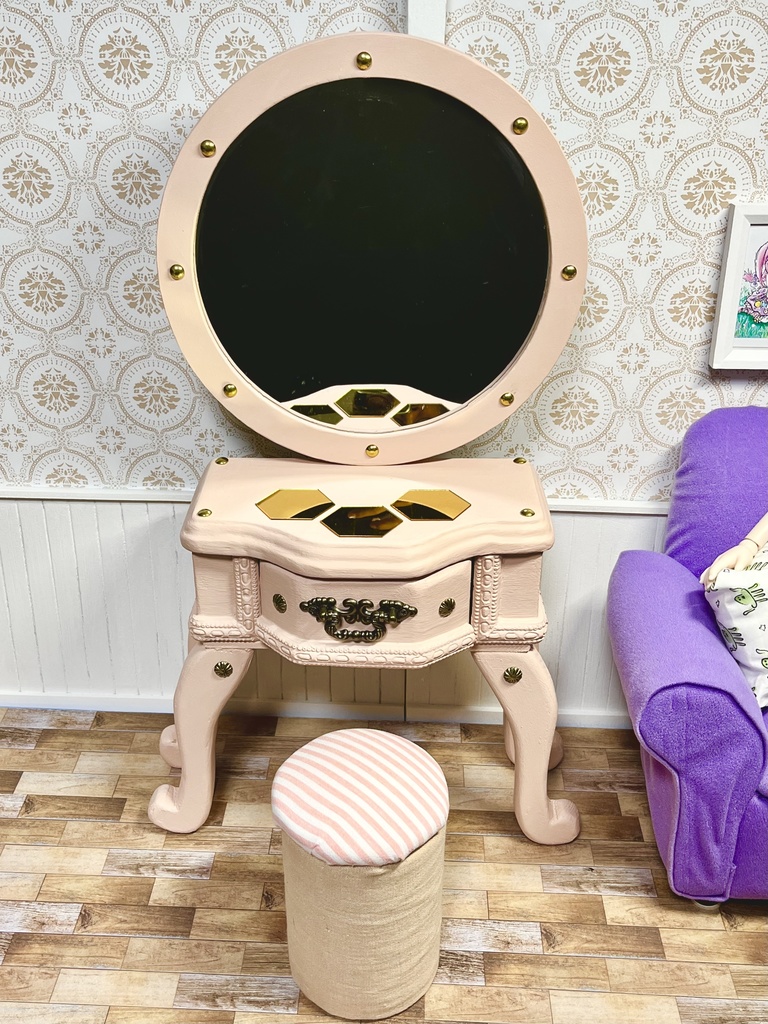 1/3(1/4)スケール ドール用 ドレッサー タイプ①ピンク