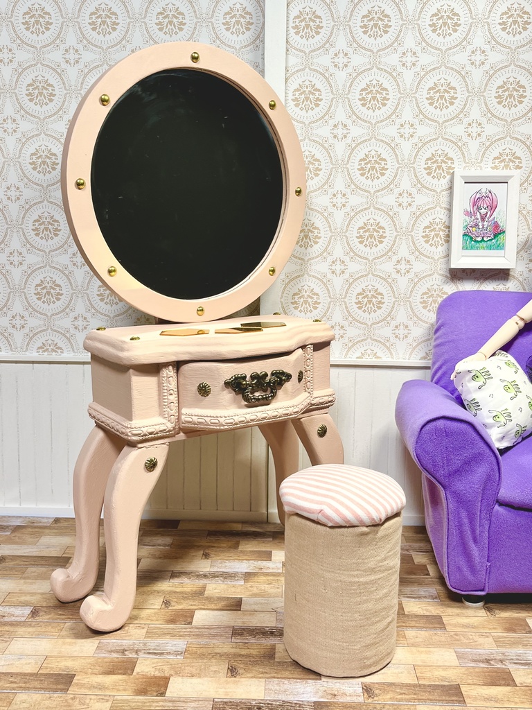 1/3(1/4)スケール ドール用 ドレッサー タイプ①ピンク