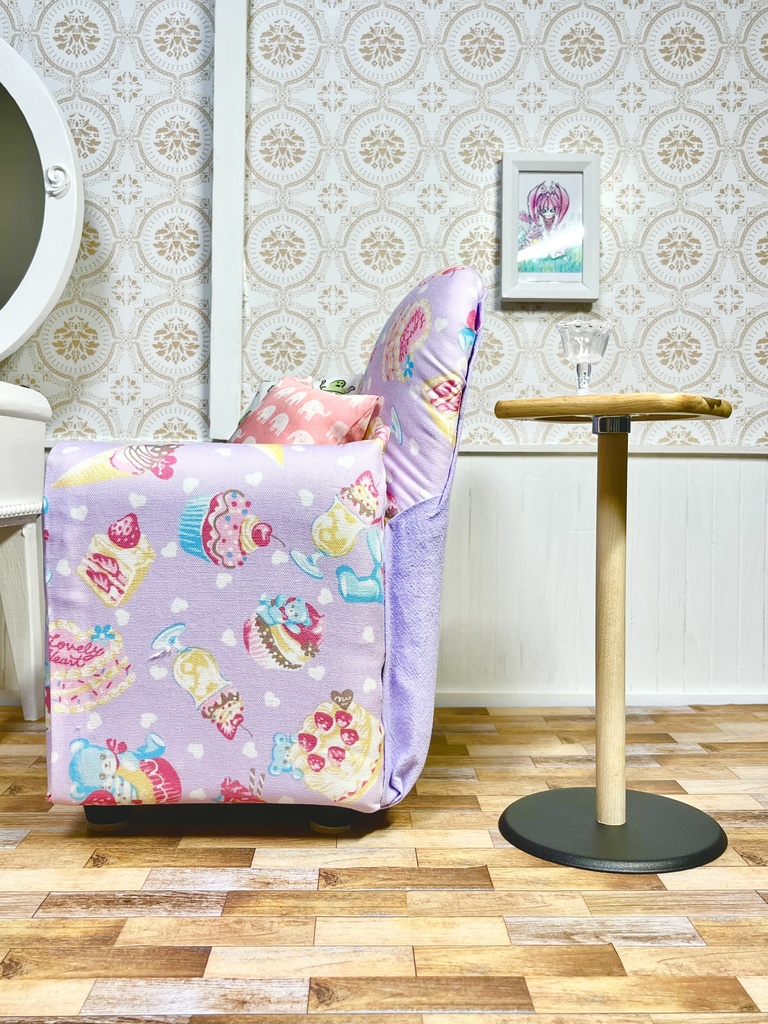 1/3(1/4)スケール ドール専用 一人用ソファ お菓子パープル