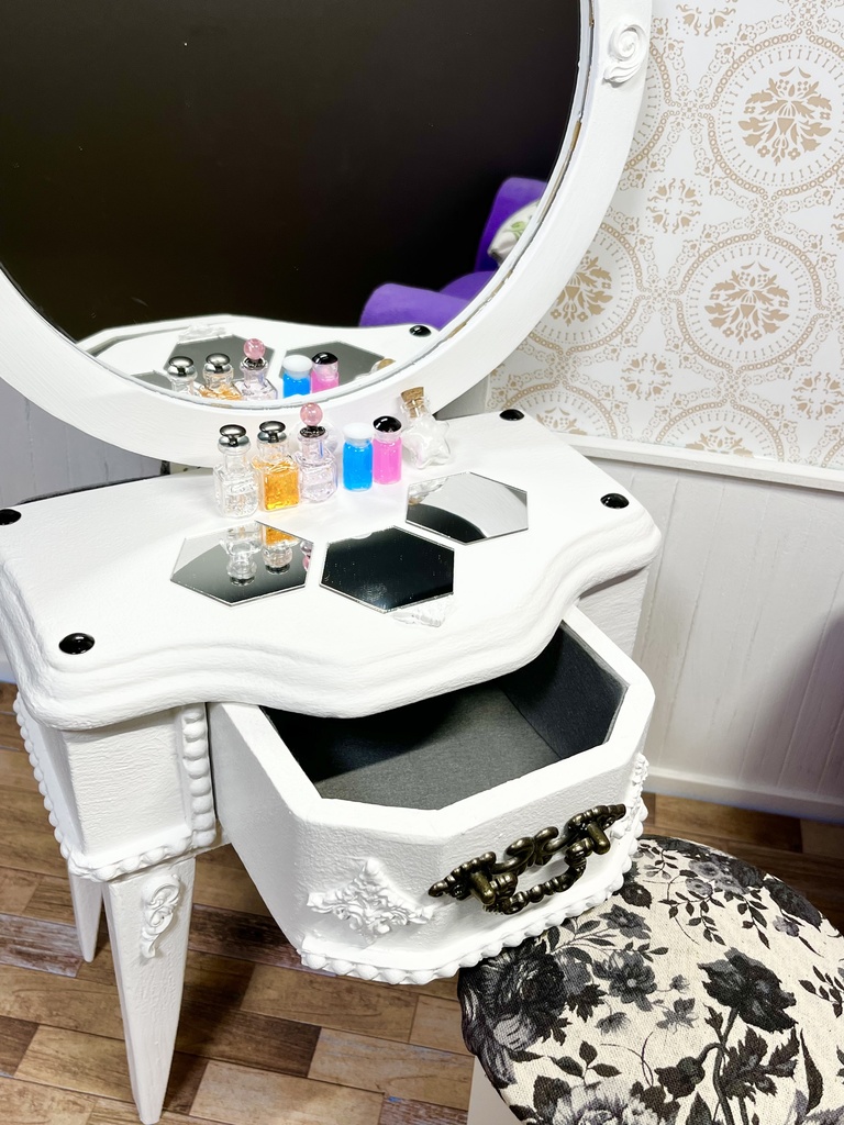 1/3(1/4)スケール ドール用 ドレッサー タイプ②ホワイト