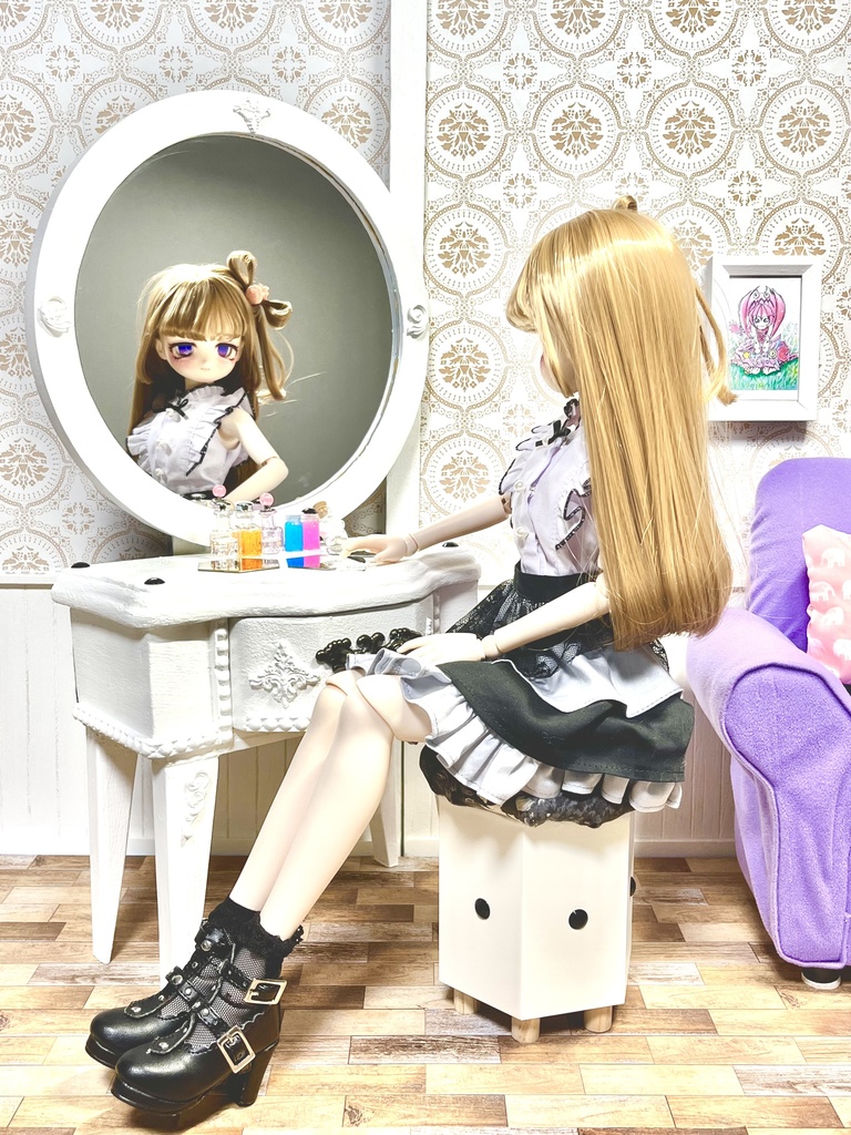 1/3(1/4)スケール ドール用 ドレッサー タイプ②ホワイト