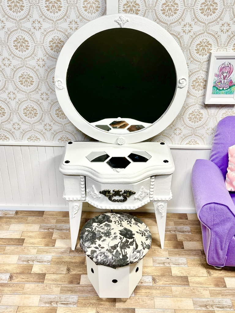 1/3(1/4)スケール ドール用 ドレッサー タイプ②ホワイト