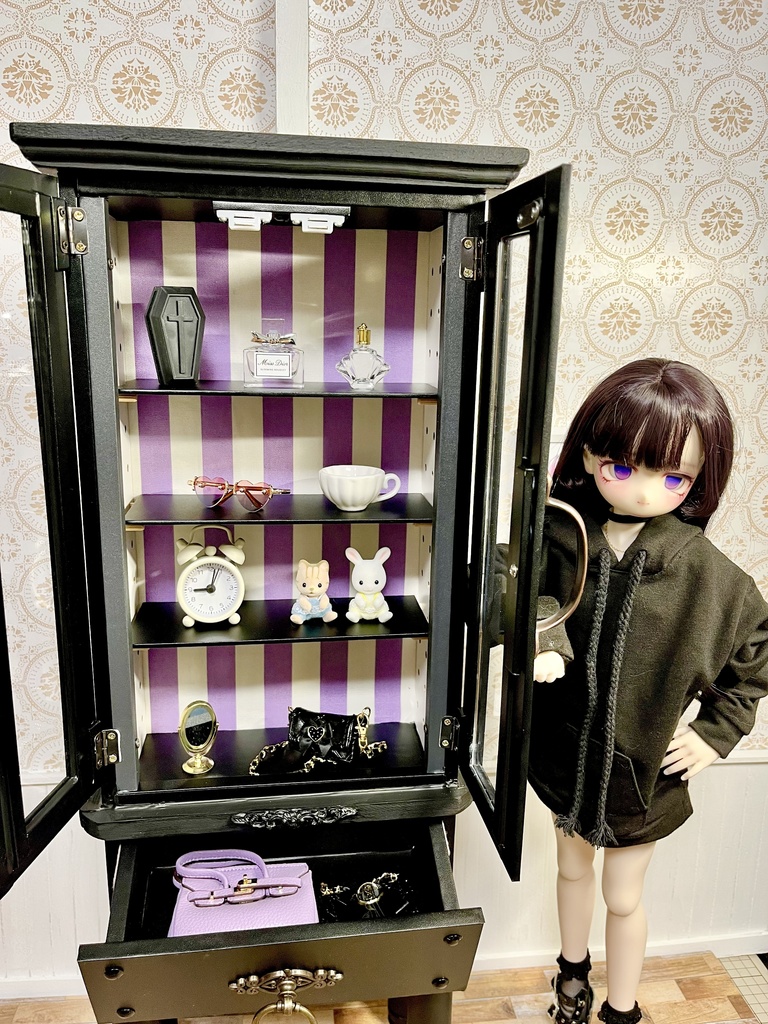 1/3(1/4)スケール ドール用 キャビネット ブラック