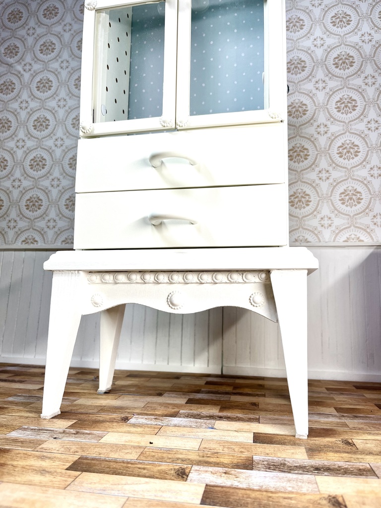 1/3(1/4)スケール ドール用 二段キャビネット ホワイト②