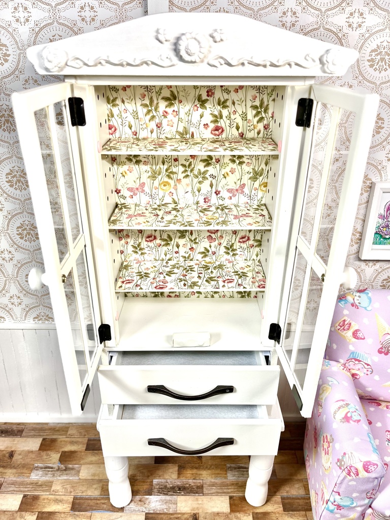 1/3(1/4)スケール ドール用 2段キャビネット ホワイト①