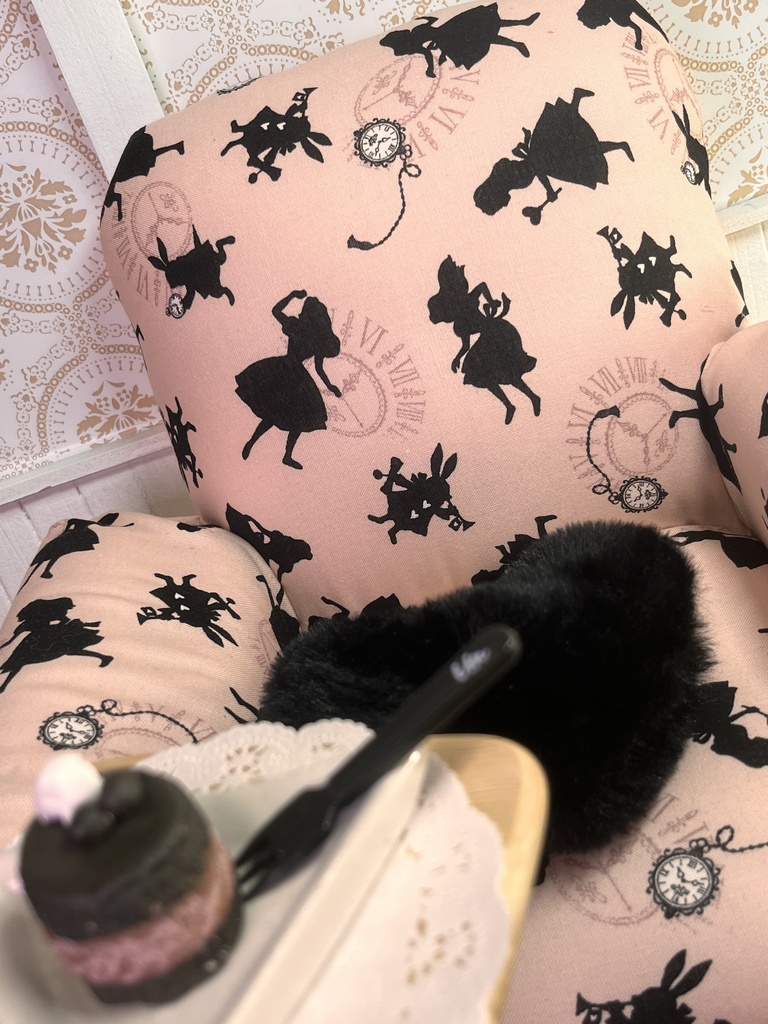 1/3(1/4)スケール ドールサイズシングルソファ アリスピンク