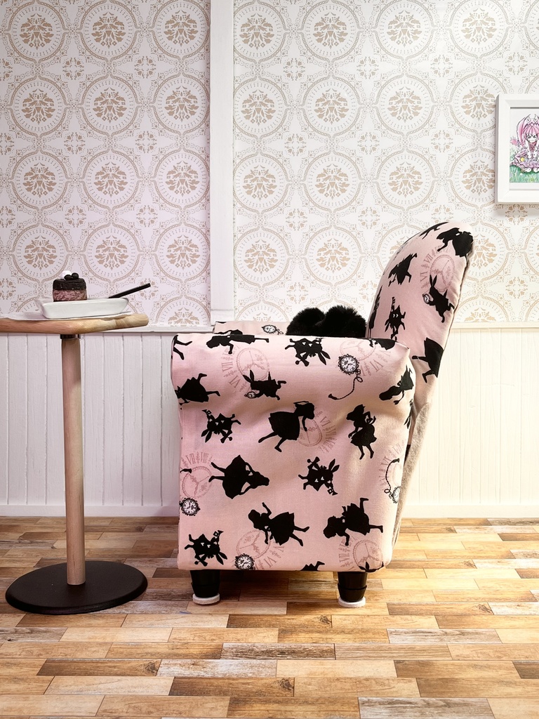 1/3(1/4)スケール ドールサイズシングルソファ アリスピンク