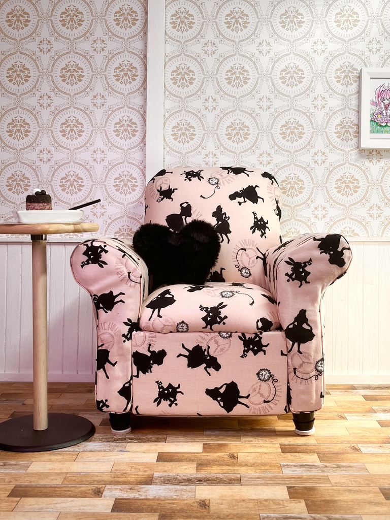 1/3(1/4)スケール ドールサイズシングルソファ アリスピンク