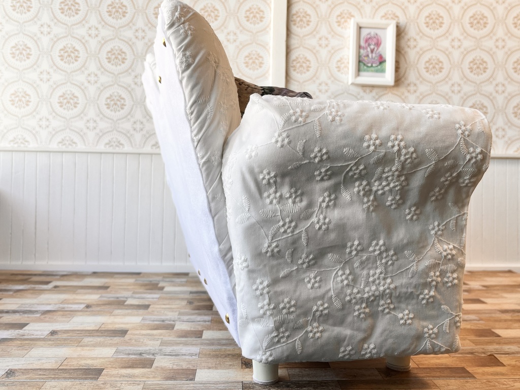 1/3(1/4)スケール ドールサイズ レース生地ダブルソファ②