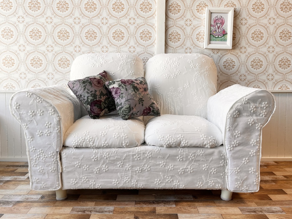 1/3(1/4)スケール ドールサイズ レース生地ダブルソファ②