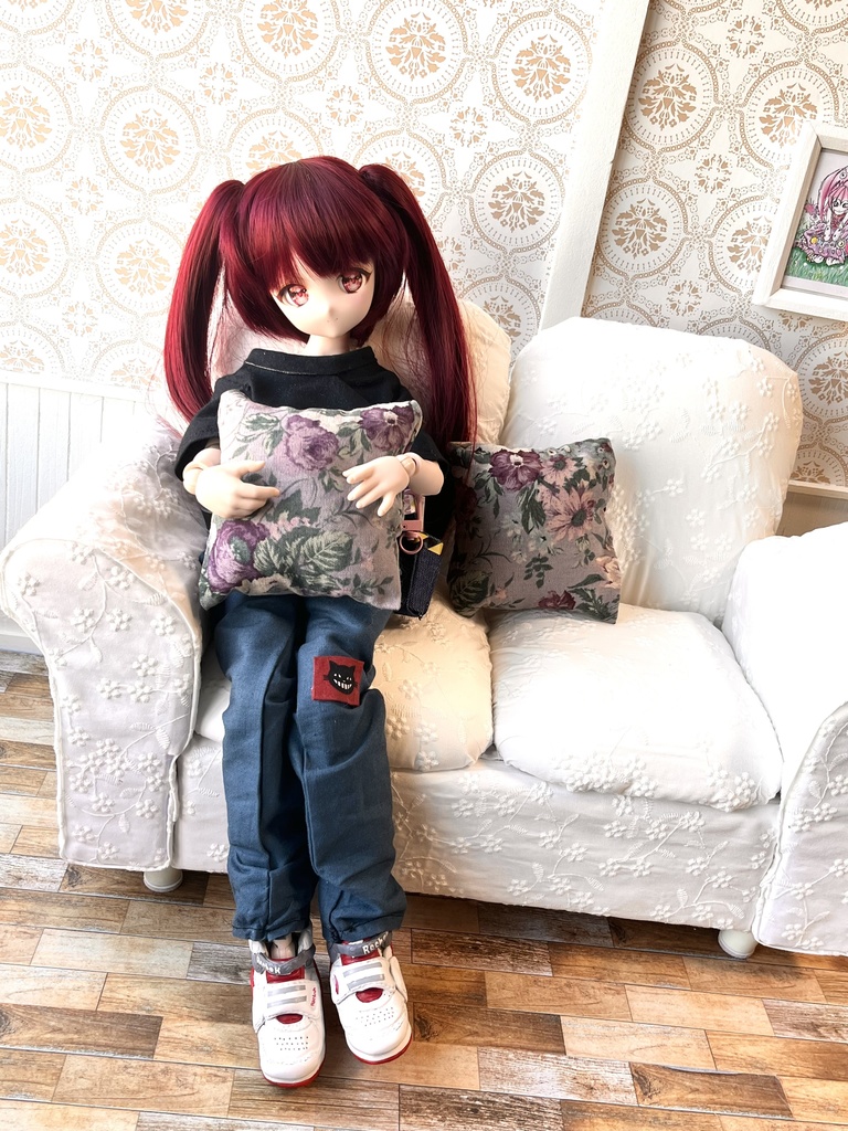 1/3(1/4)スケール ドールサイズ レース生地ダブルソファ②