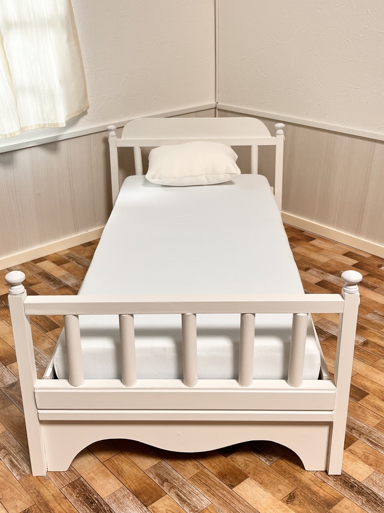 1/3(1/4)スケール ドール専用 シングルベッド ホワイト タイプA