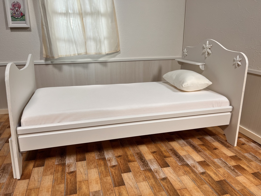 1/3(1/4)スケール ドール専用 シングルベッド ホワイト タイプB